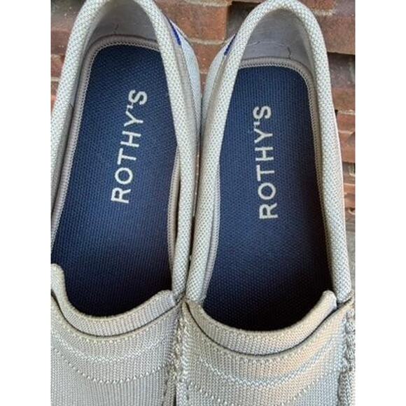 Rothys The Driving Moccasin Mens 11.5 Sand Beige Knit Slip On Penny Loafers